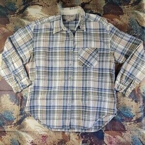 At Last & Co. Authentic Style Women's Long Sleeve Plaid Button-Down Shirt Size L